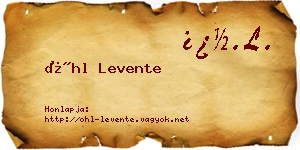 Öhl Levente névjegykártya