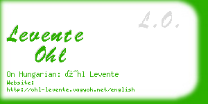 levente ohl business card